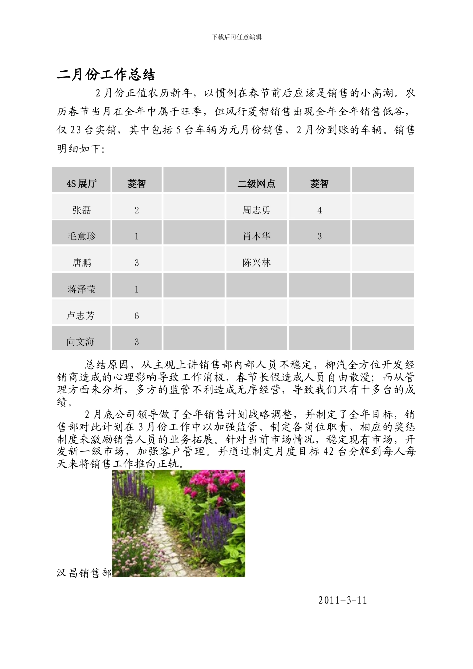 二月份销售部销售总结_第1页
