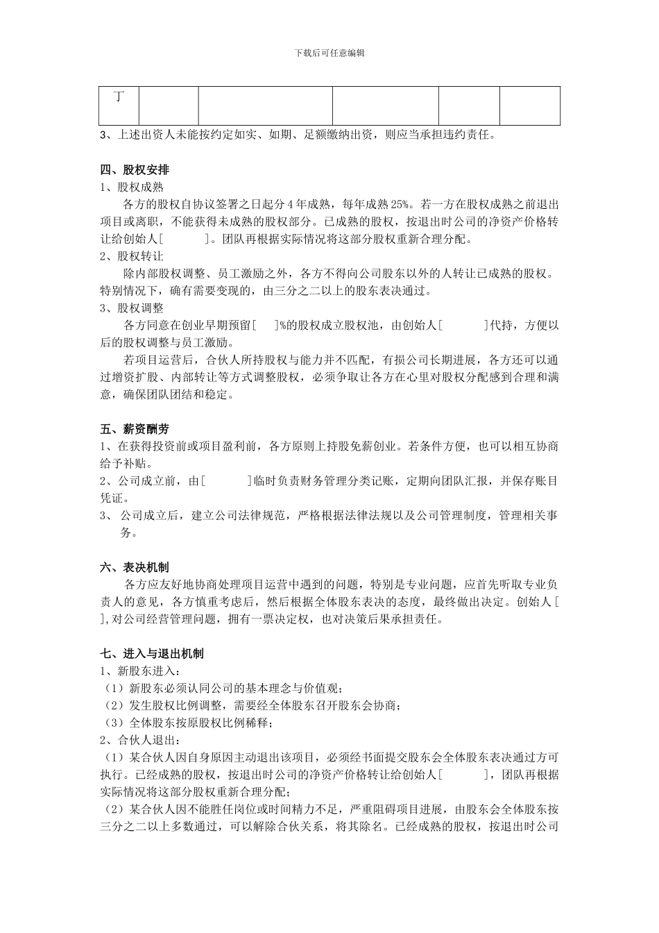 互联网创业—合伙创业协议_第2页