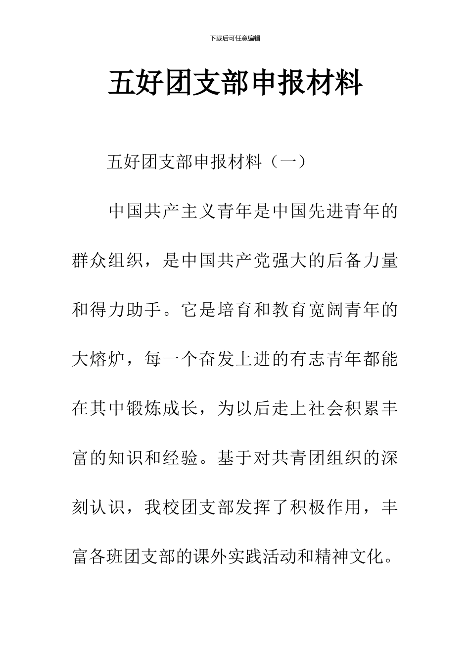 五好团支部申报材料_第1页