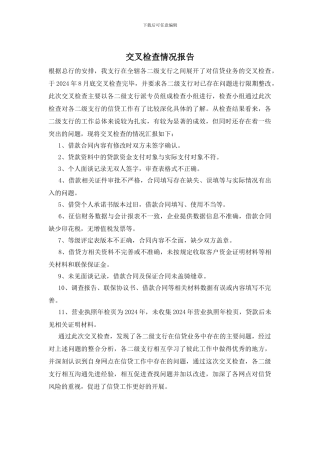 交叉检查情况报告