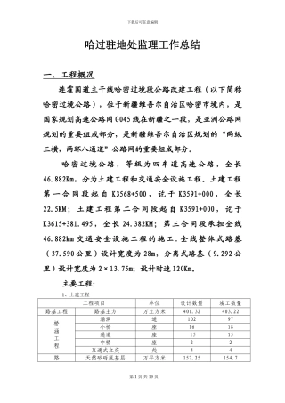 交工验收监理工作总结