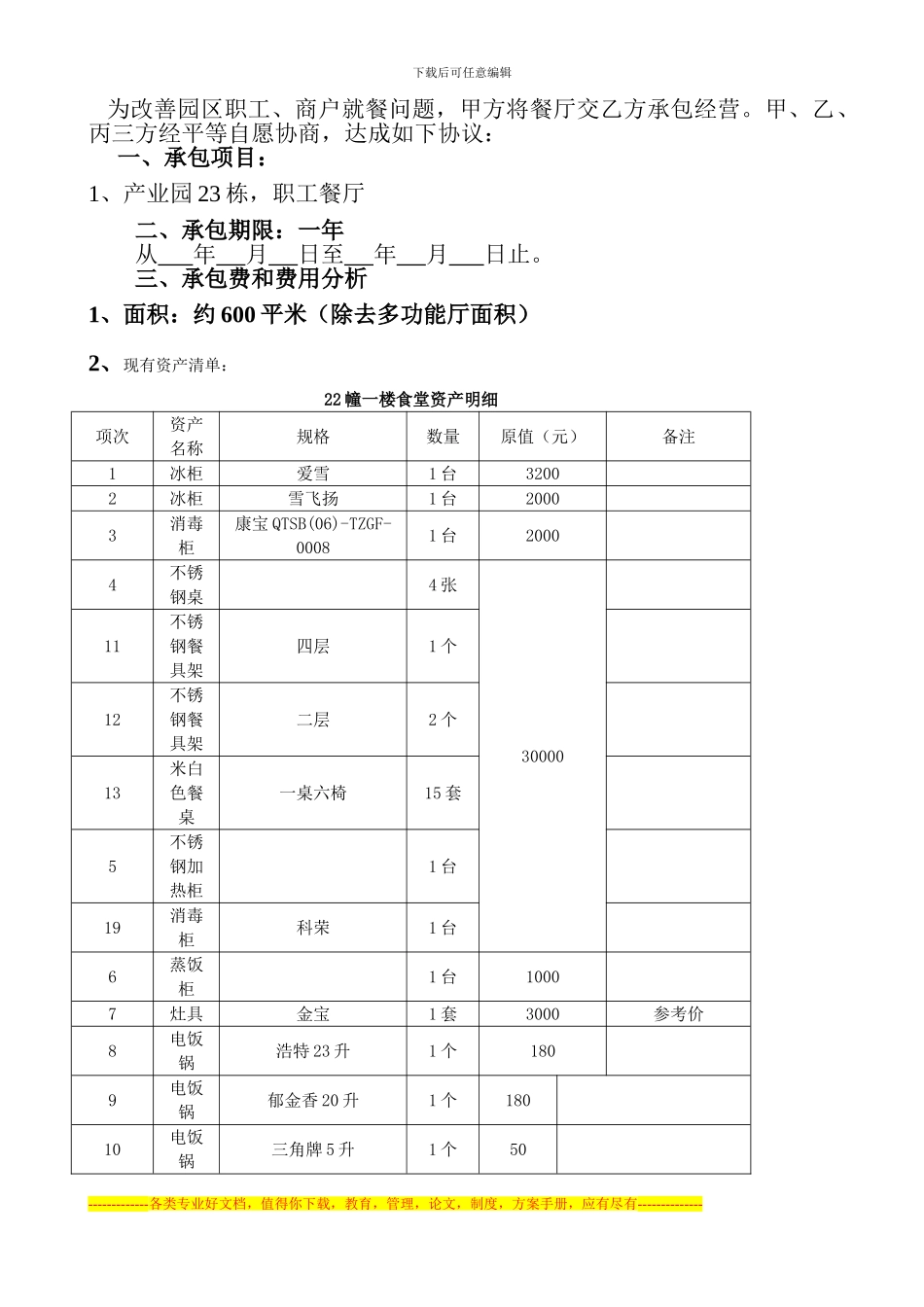 产业园区客房餐厅外包合同-_第2页
