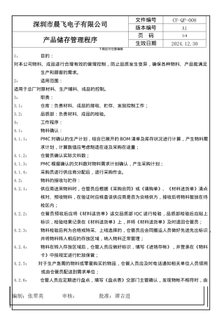 产品储存管理程序