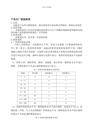 产品出厂检验制度