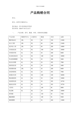 产品购销合同1