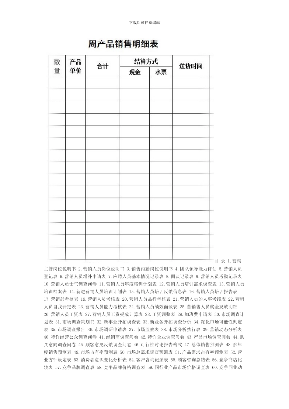 产品销售明细表模板_第2页