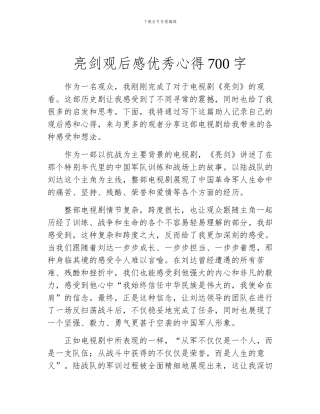 亮剑观后感优秀心得700字