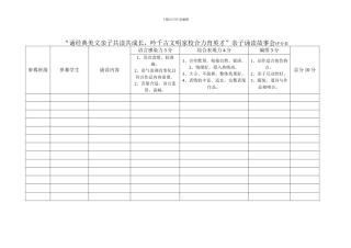 亲子诵读评分表