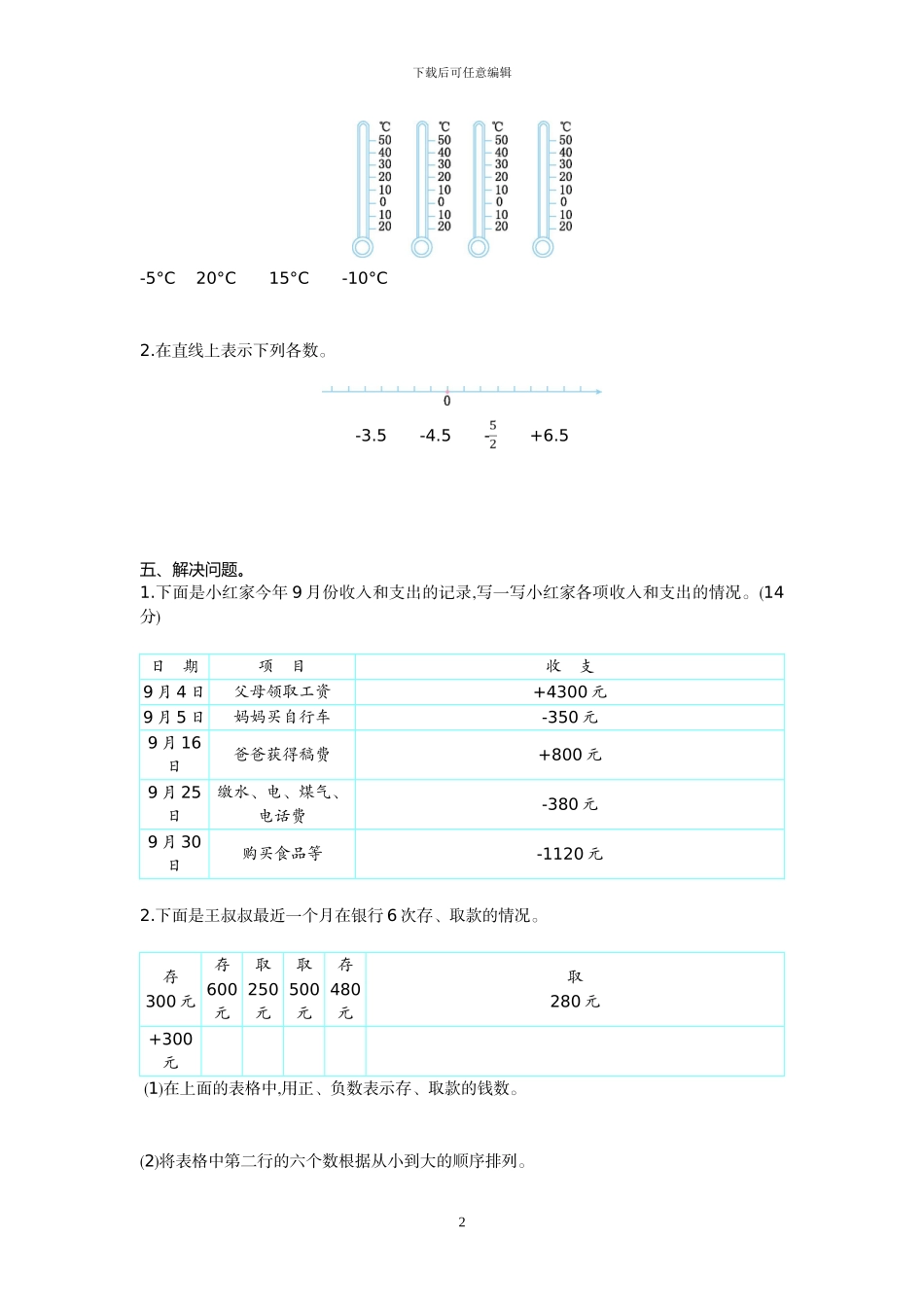 人教版六年级数学下册全套单元检测试题及答案_第2页