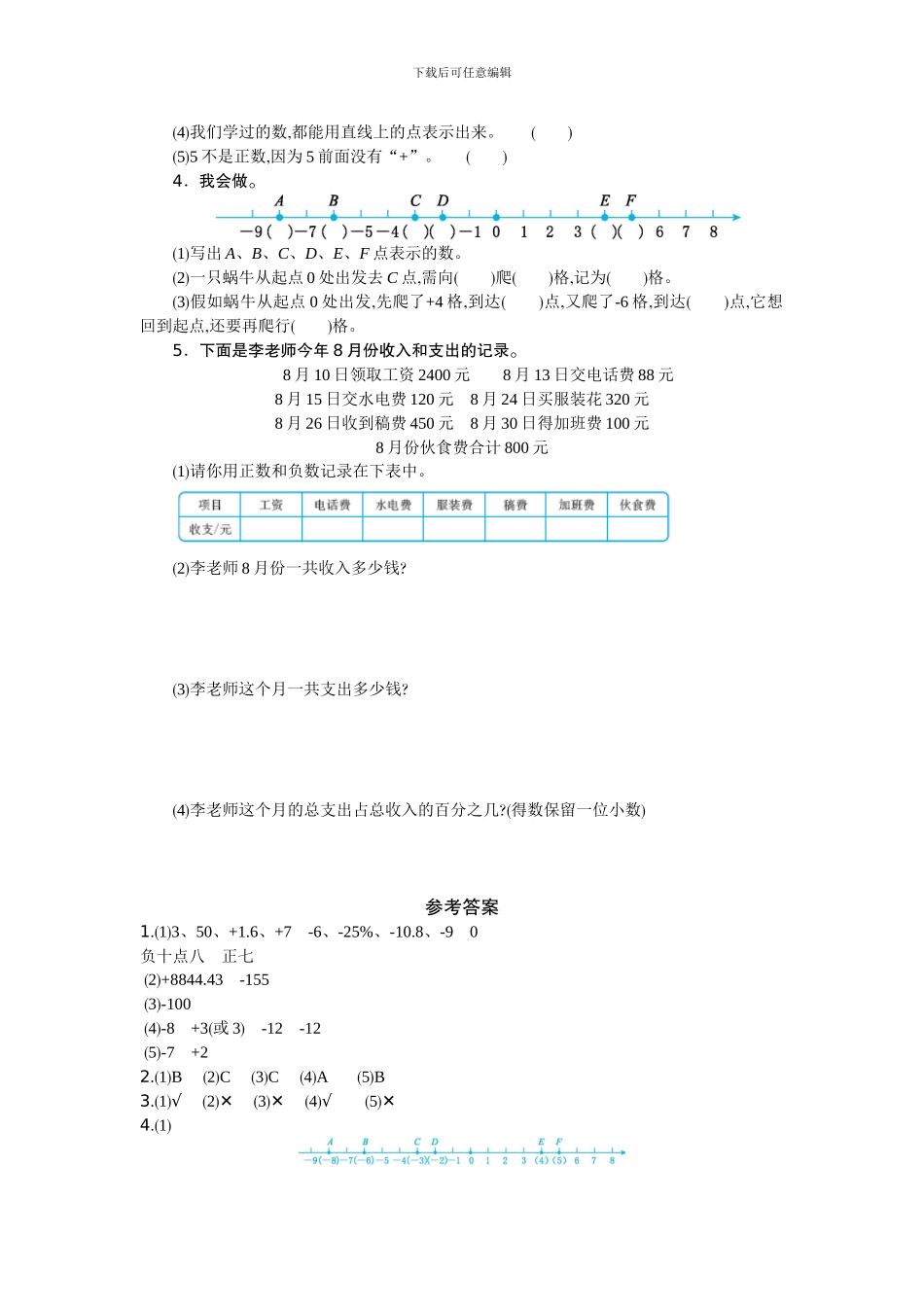 人教版数学六年级下册全册试卷含复习及答案-_第2页