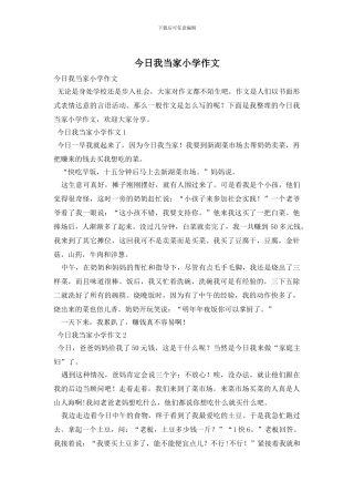 今天我当家小学作文
