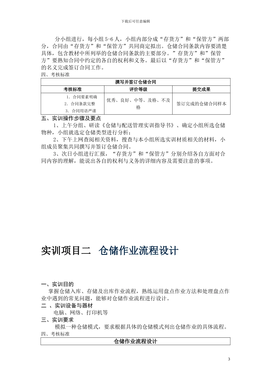 仓储与配送管理实训指导书_第3页