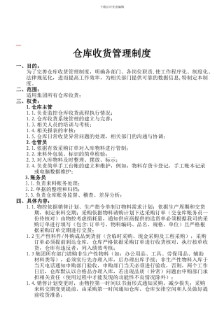 仓库收货管理制度