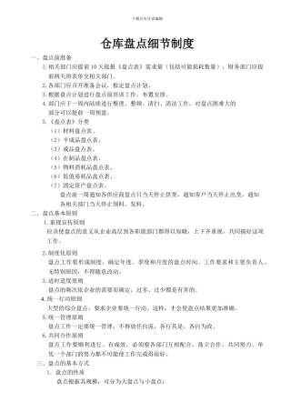 仓库盘点细节制度