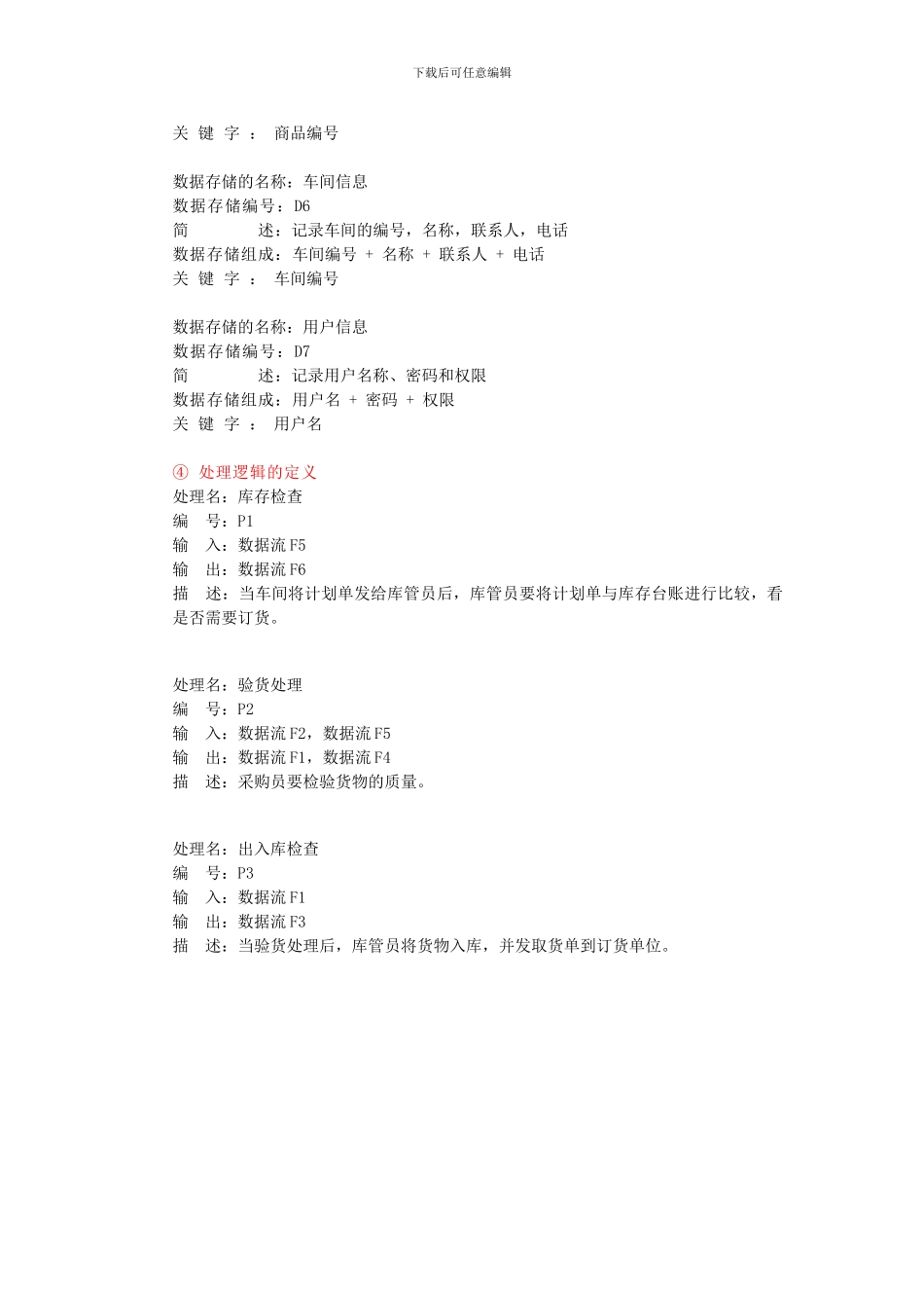 仓库管理系统的数据字典_第3页