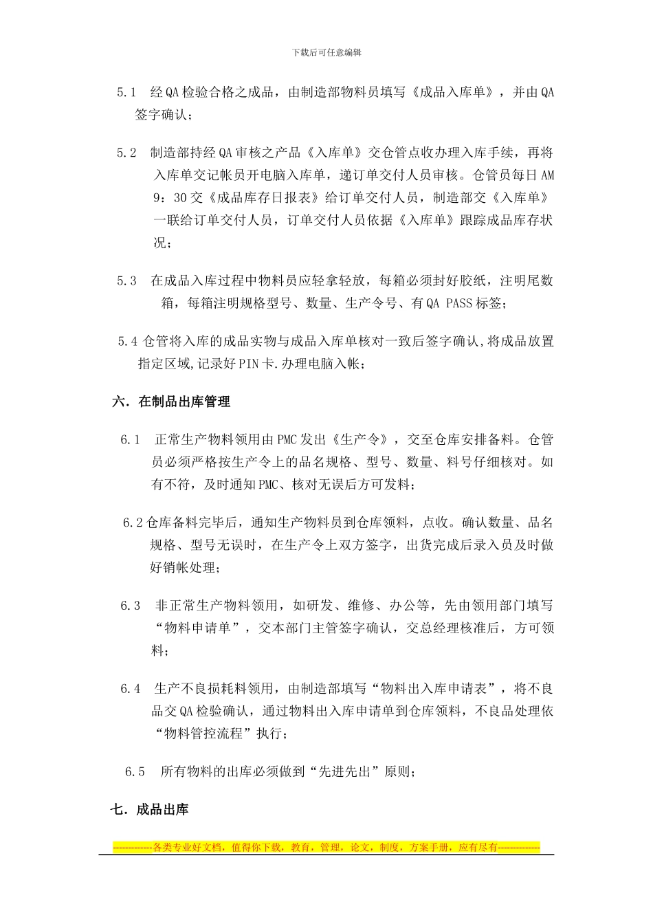 仓库规章制度及作业流程说明_第3页