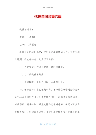 代理合同合集六篇