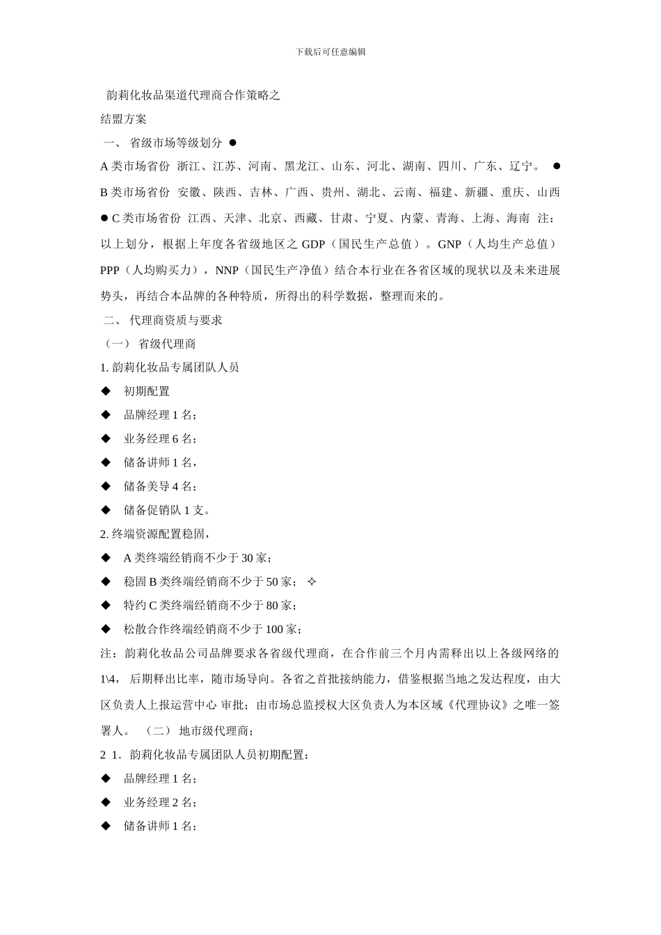 代理招商方案_第1页