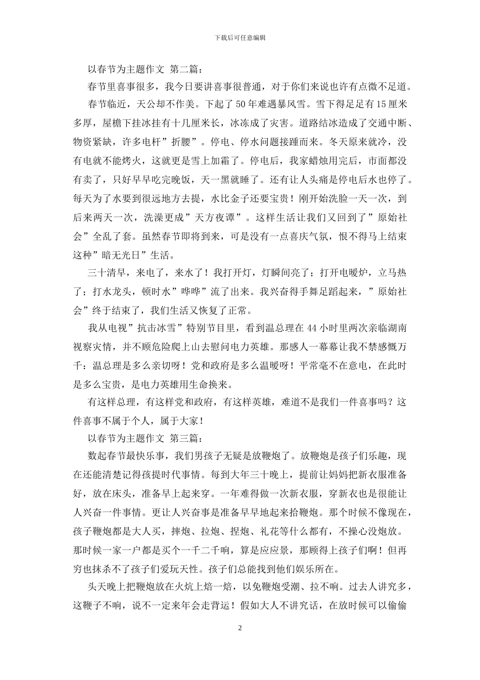 以春节为主题的作文_第2页