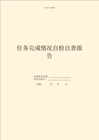 任务完成情况自检自查报告