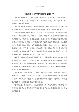 你温暖了我的视线作文700字