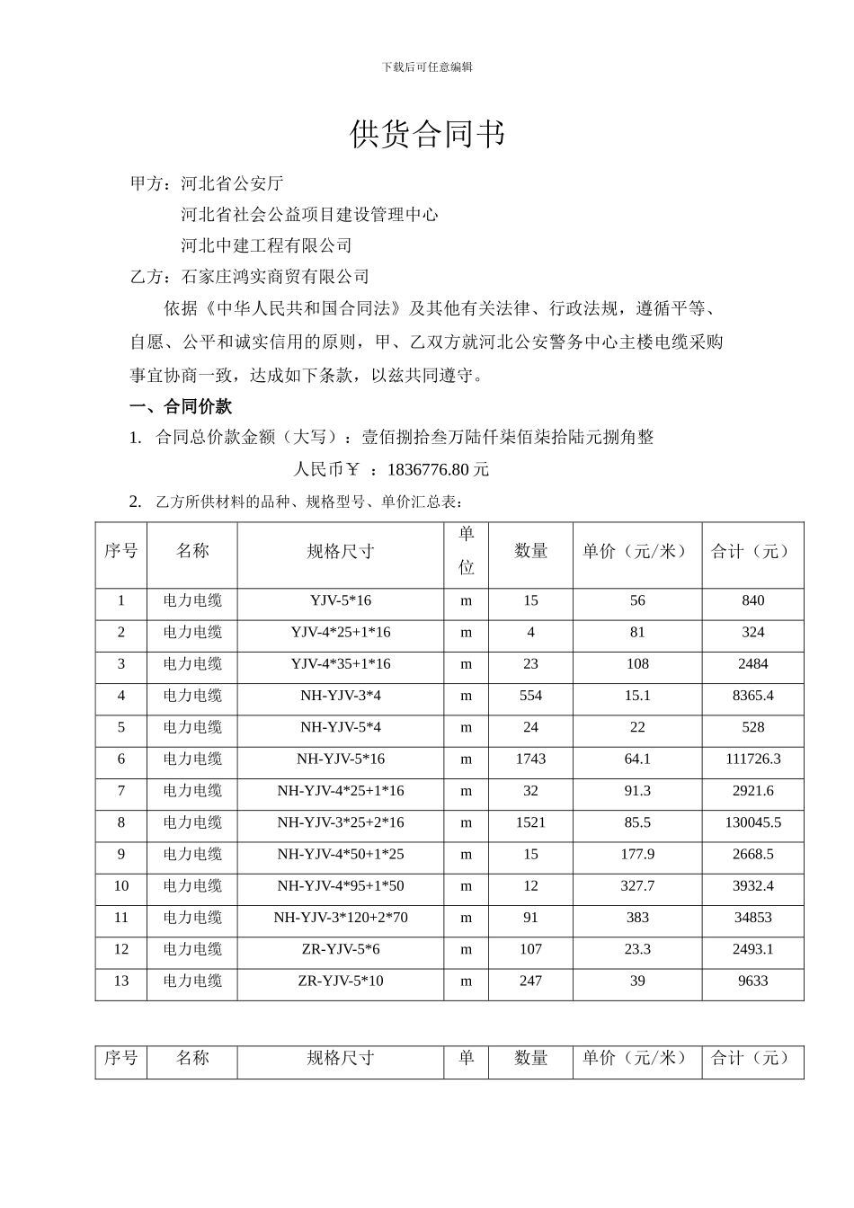 供货合同书公安厅_第1页