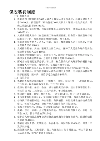 保安罚款制度