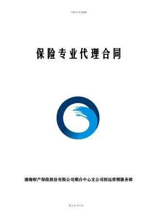 保险专业代理合同