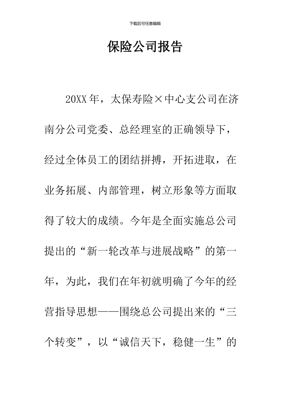 保险公司报告_第1页