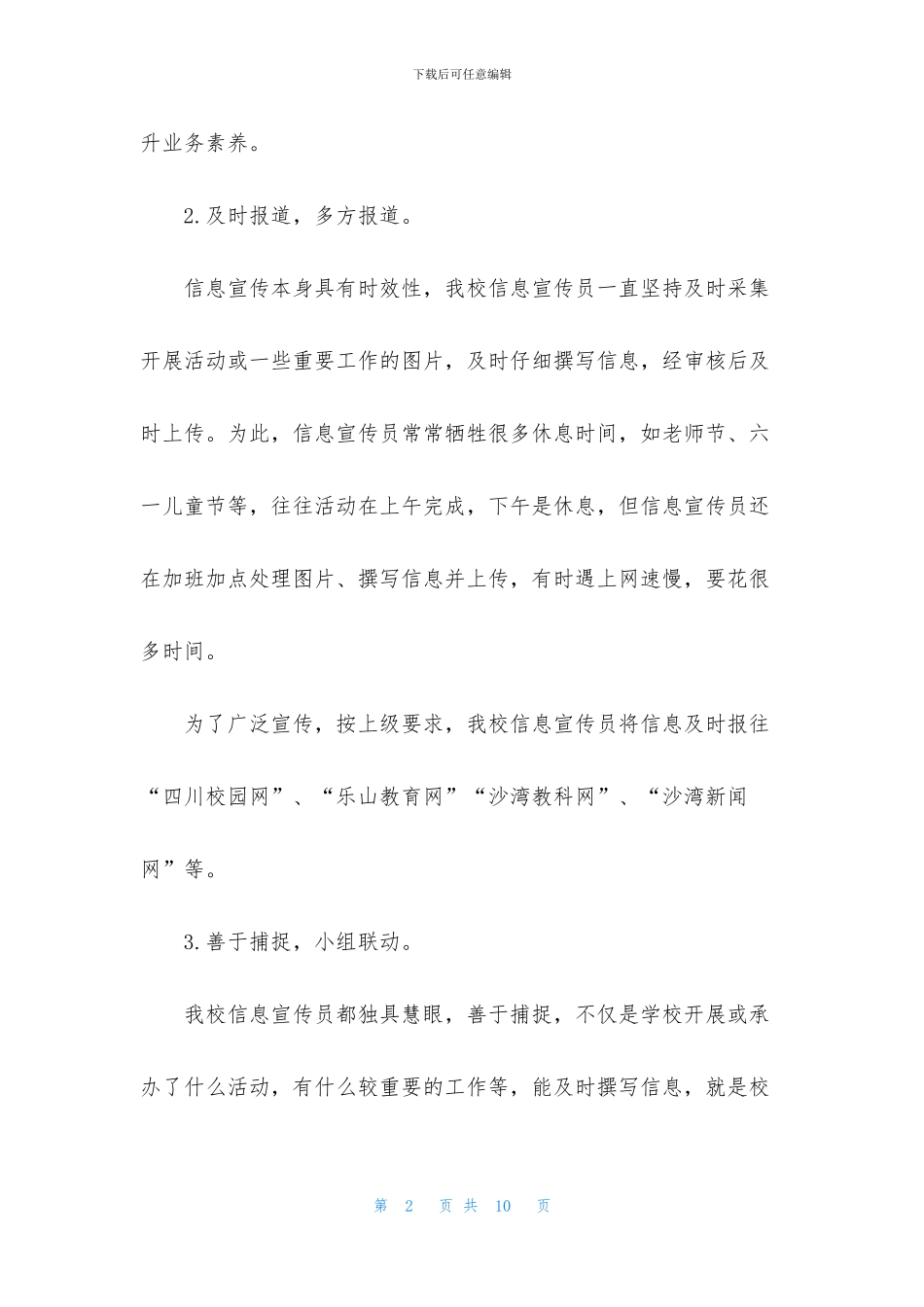 信息宣传工作个人总结范文_第2页