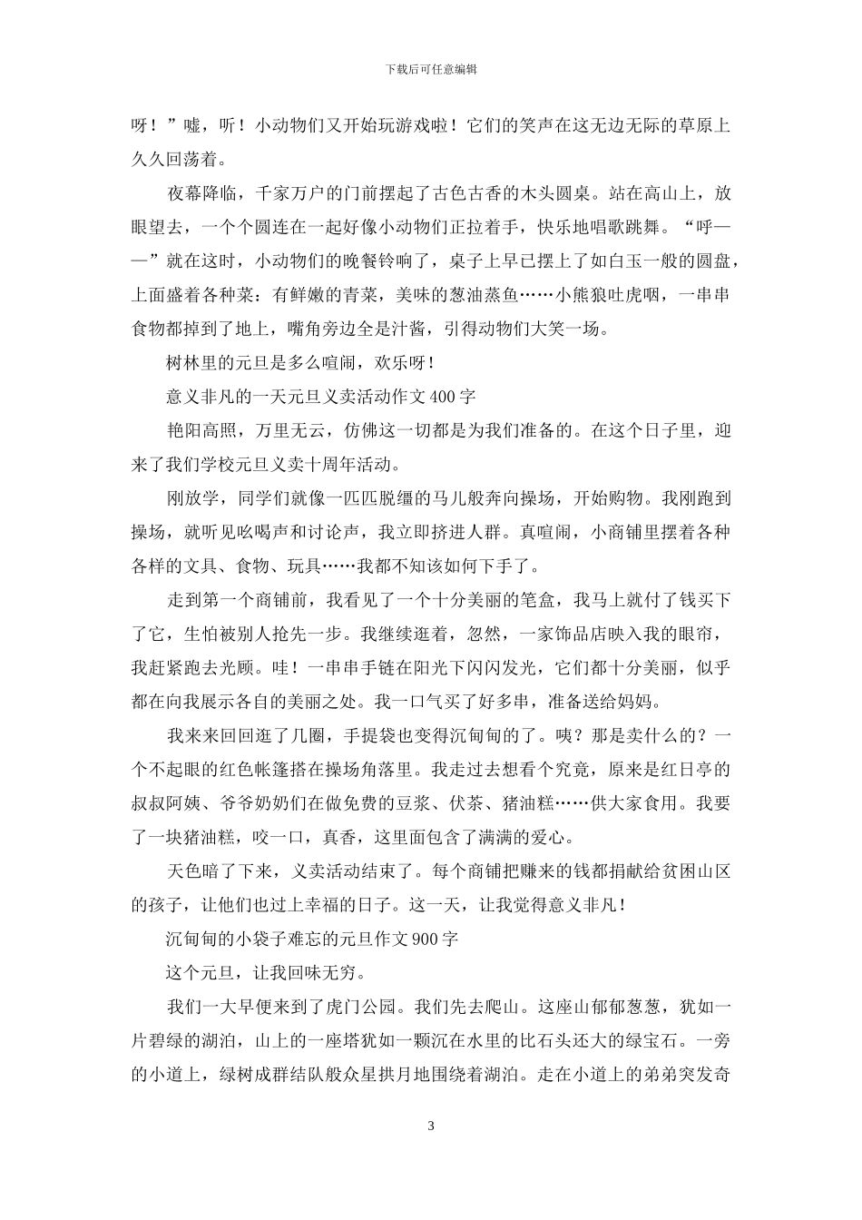 元旦惊喜多-快乐的元旦作文400字_第3页