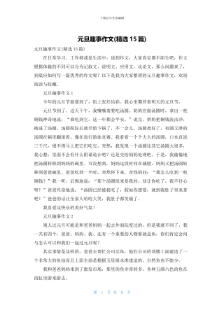 元旦趣事作文