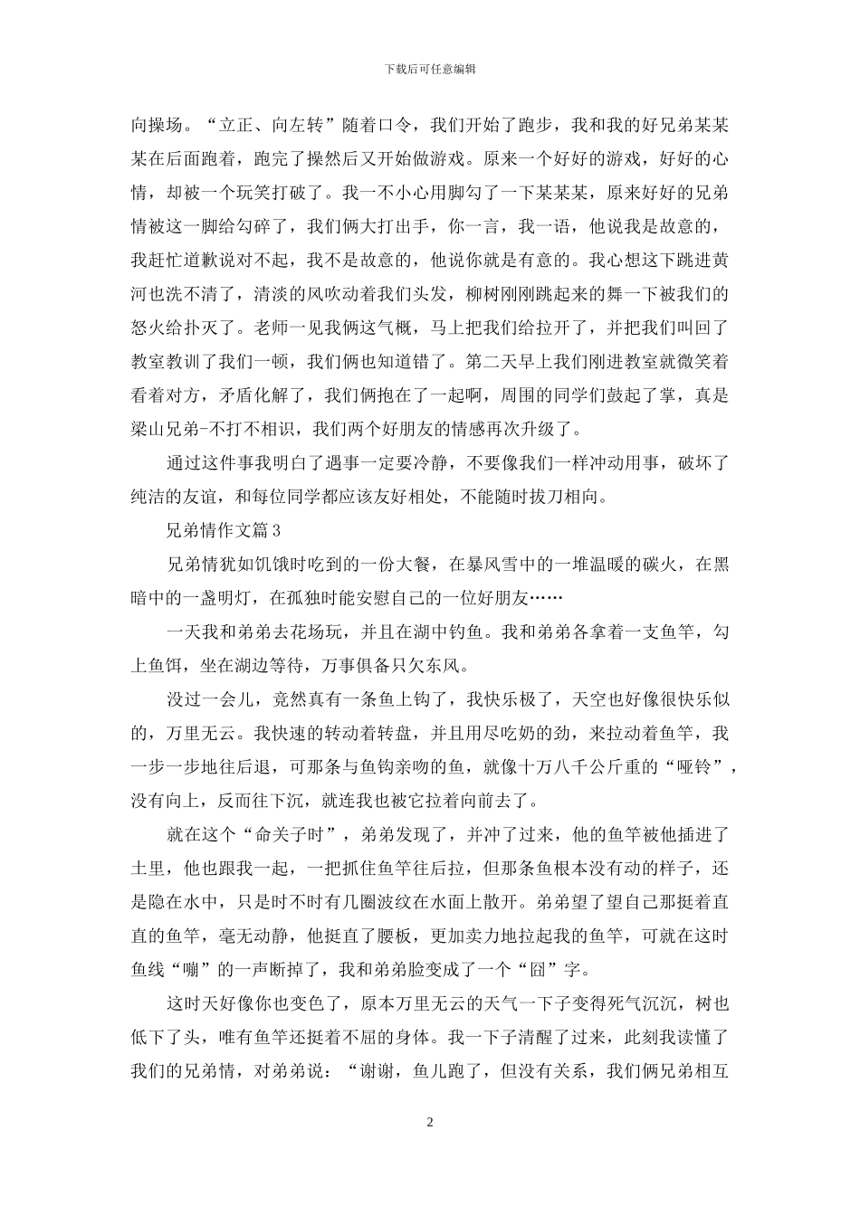 兄弟情作文4篇_第2页