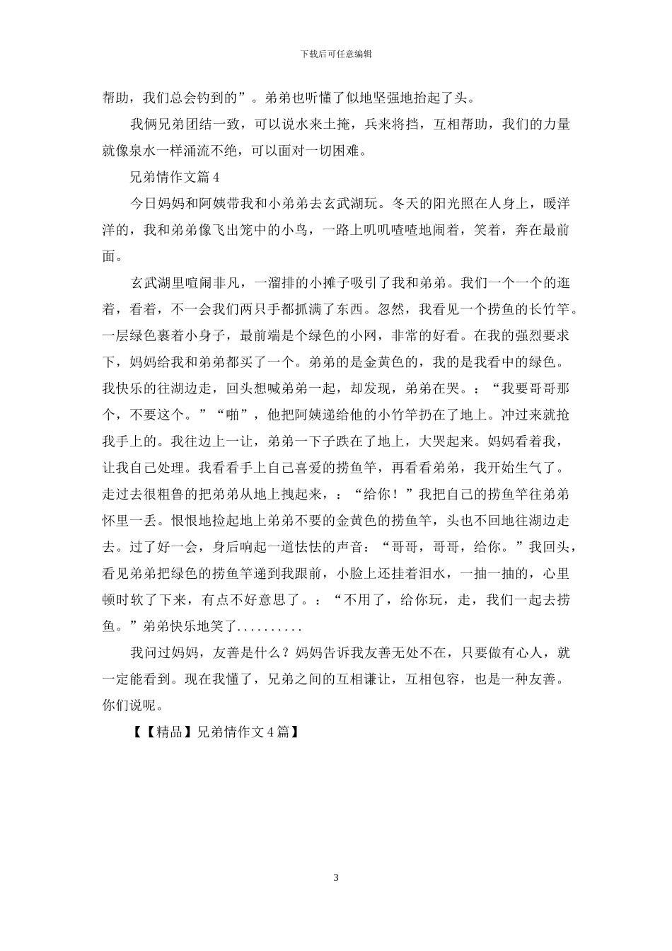 兄弟情作文4篇_第3页