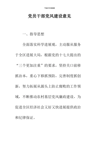 党员干部党风建设意见