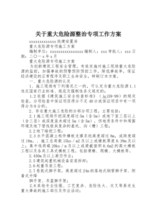 关于重大危险源整治专项工作方案_1