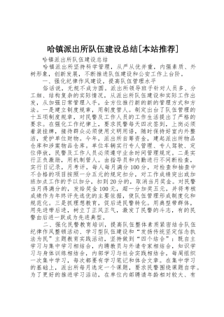 哈镇派出所队伍建设总结[本站推荐]