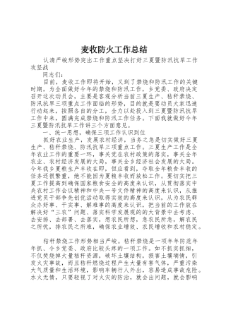 麦收防火工作总结_1