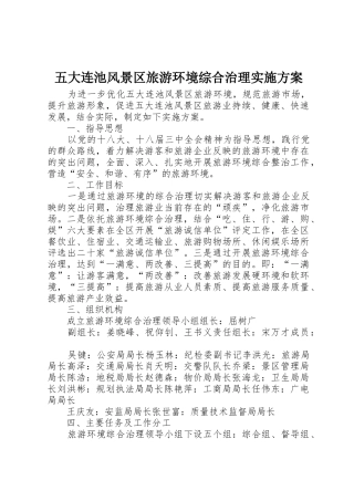 五大连池风景区旅游环境综合治理实施方案