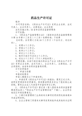 药品生产许可证