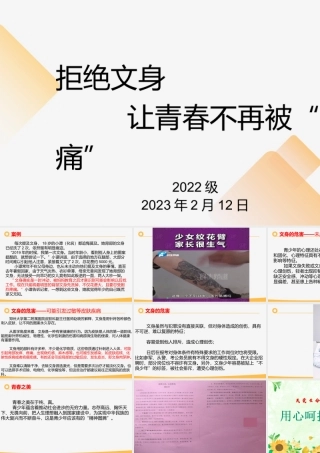 拒绝文身主题班会课件