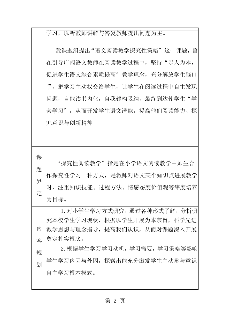 校本课题小学语文阅读教学的探究性策略结题报告_第2页