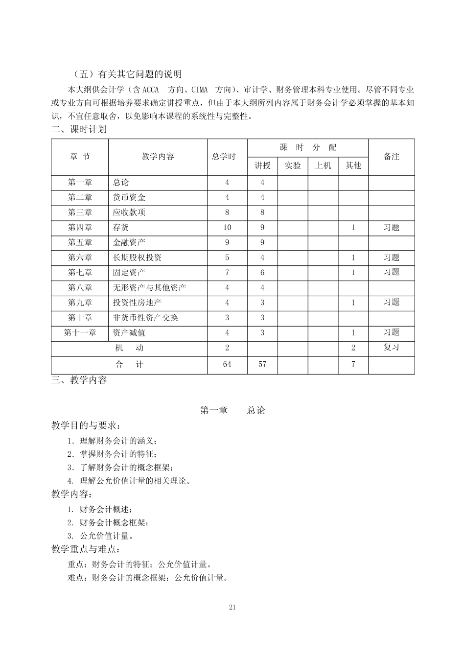 《财务会计学(一)》课程教学大纲_第2页