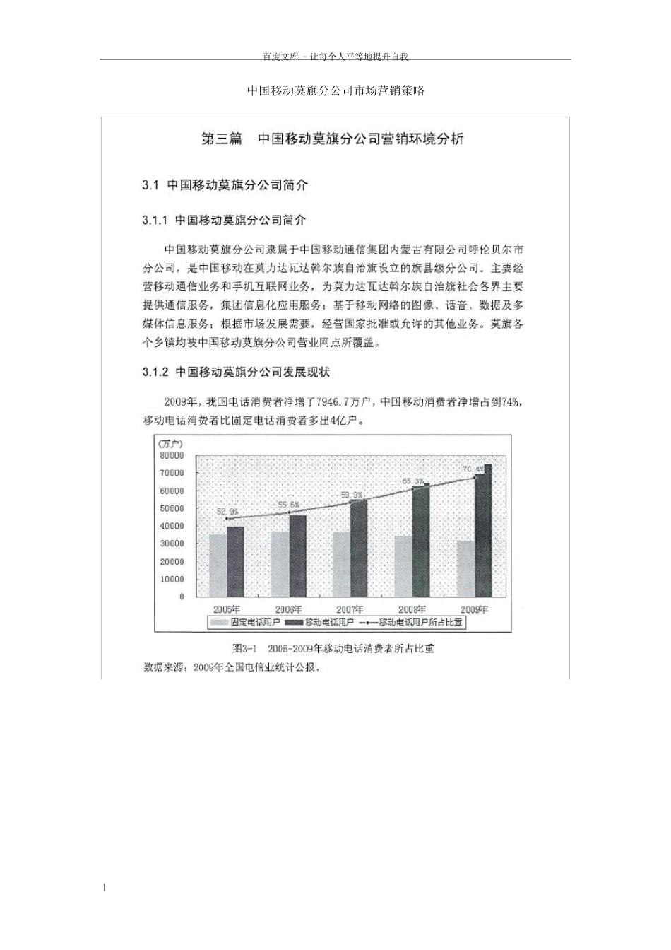 中国移动莫旗分公司市场营销策略_图文_第1页