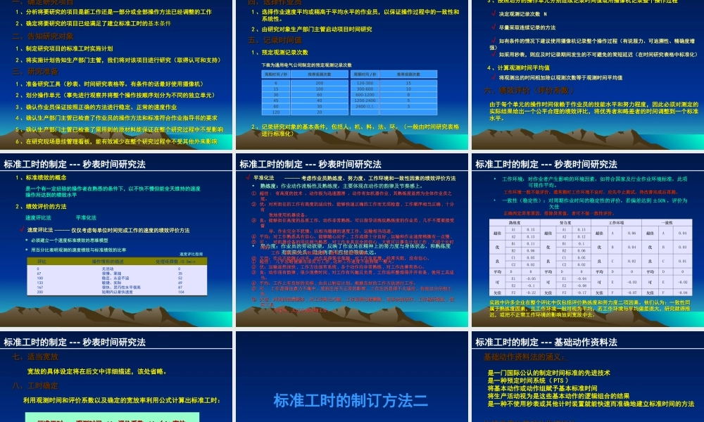 标准工时制订方法