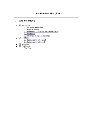 SoftwareTestPlan(测试计划)