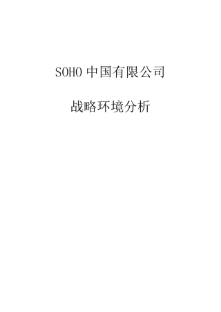 SOHO战略环境分析