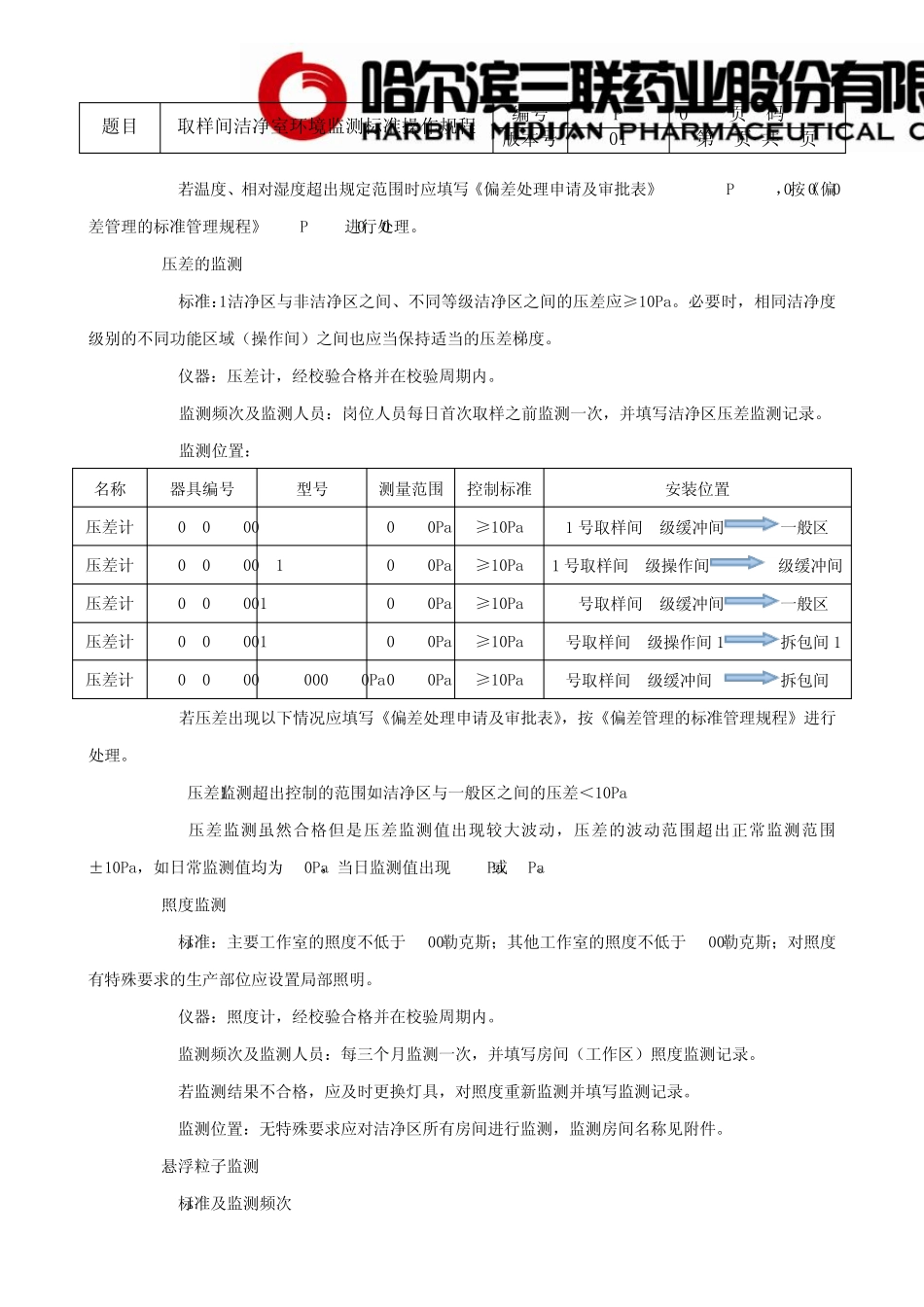 SOPQ202601取样间洁净室环境监测标准操作规程_第2页