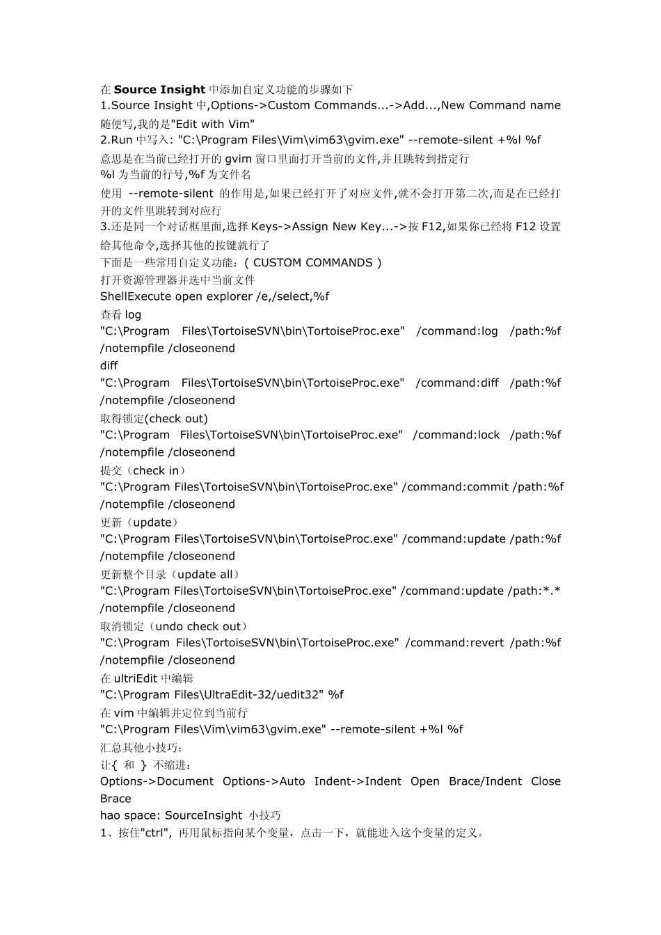 SourceInsight中添加自定义功能_第1页