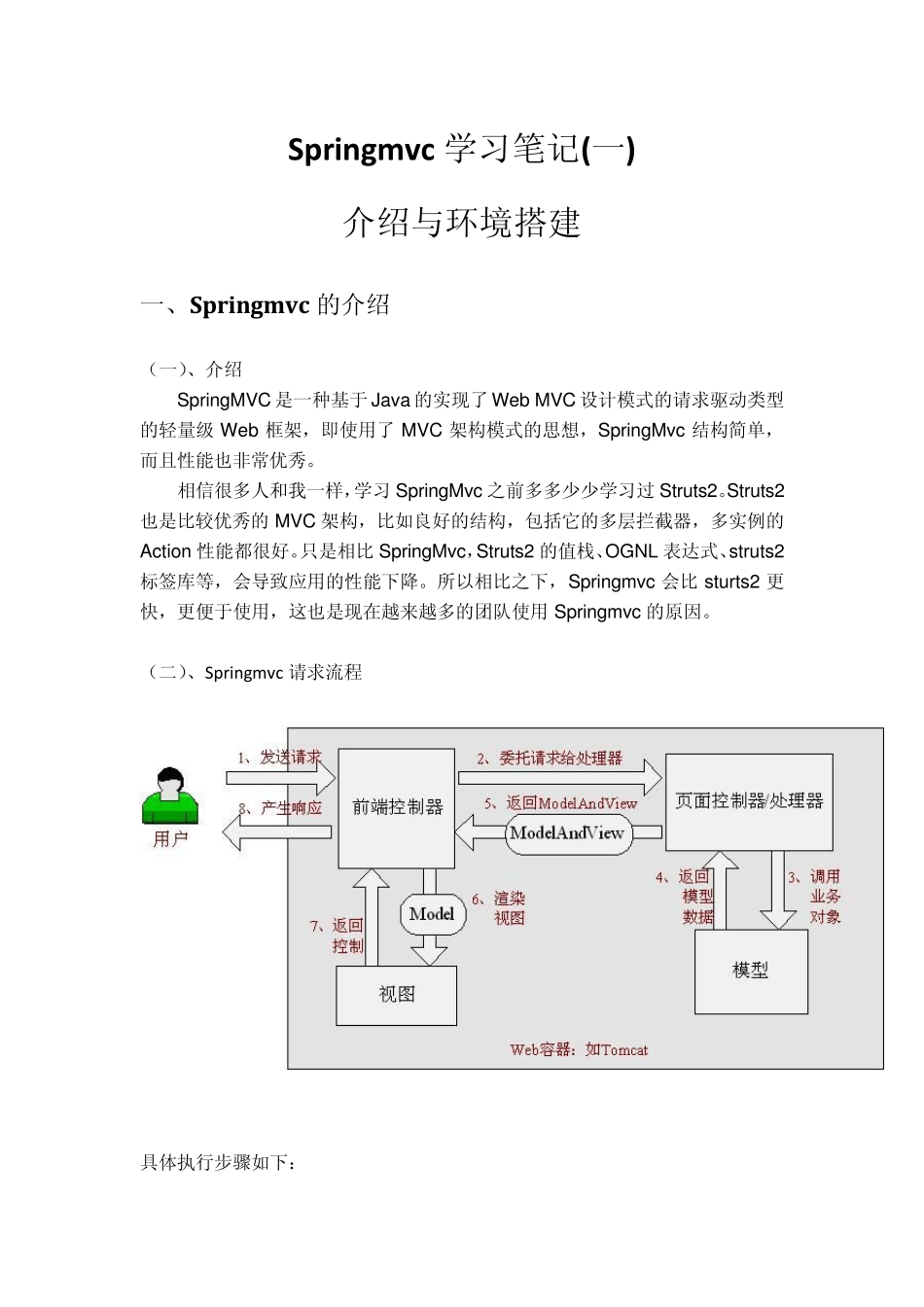 SpringMvc学习笔记介绍与环境搭建_第1页